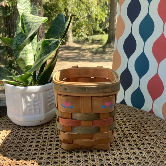 Cottagecore Heart/Floral Hanging Wall Basket Vintage - Picture 6 of 7